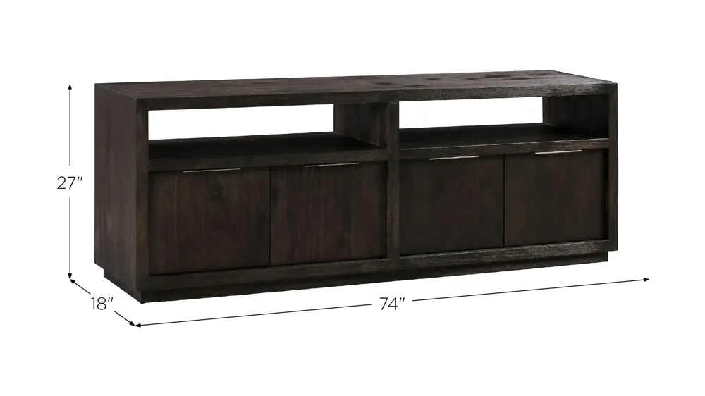 Oxford Solid Wood 74" Media Console Dimensions