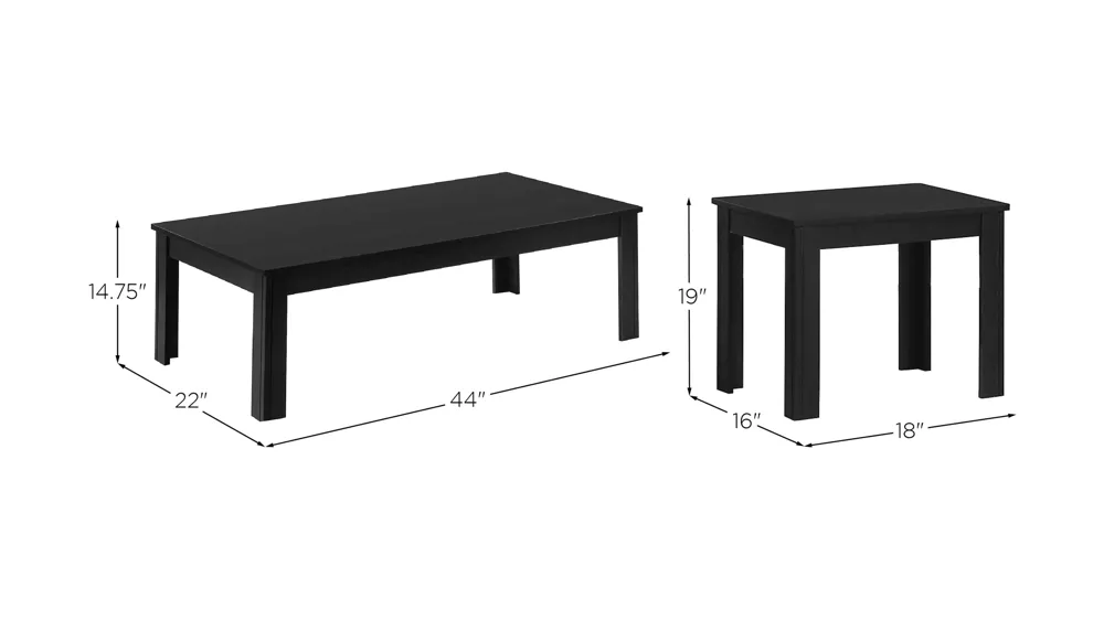 Monarch Specialties 3-pc. Table Set Dimensions
