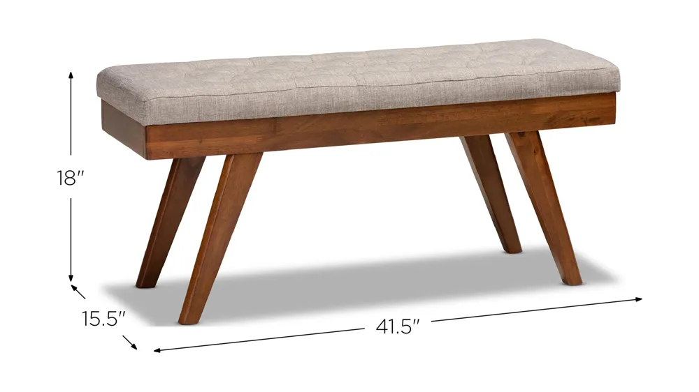 Alona Fabric Upholstered Wood Bench Dimensions