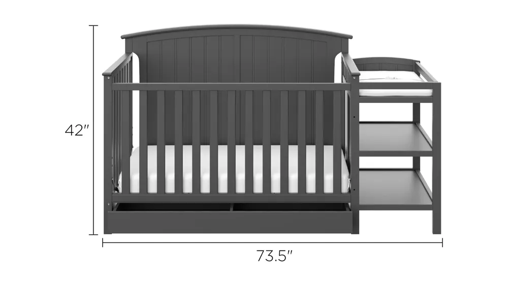 Steveston Crib & Changer w/Drawer Dimensions