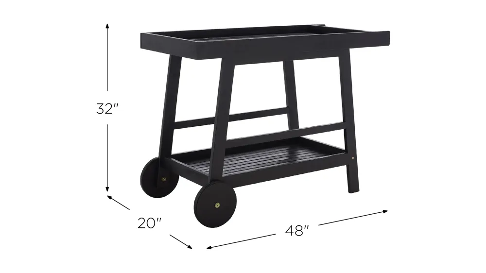 Ellis Outdoor Bar Cart Dimensions