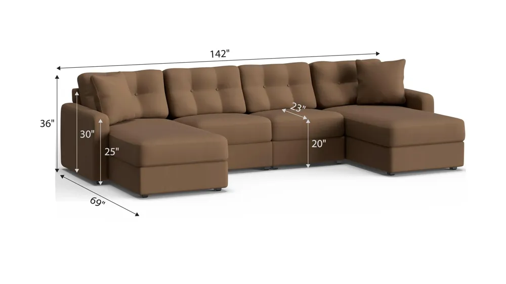 ModularOne 4-pc. Sectional Dimensions