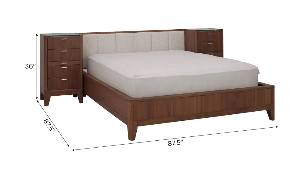 Kerrigan Wall Bed w/ Pier Nightstands Dimensions