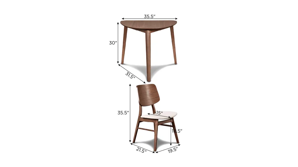 Oscar 3-pc. Dining Set Dimensions