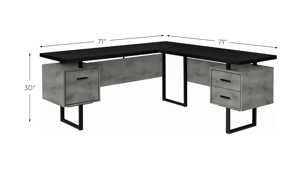 Gunnar Reversible L-Shaped Computer Desk Dimensions