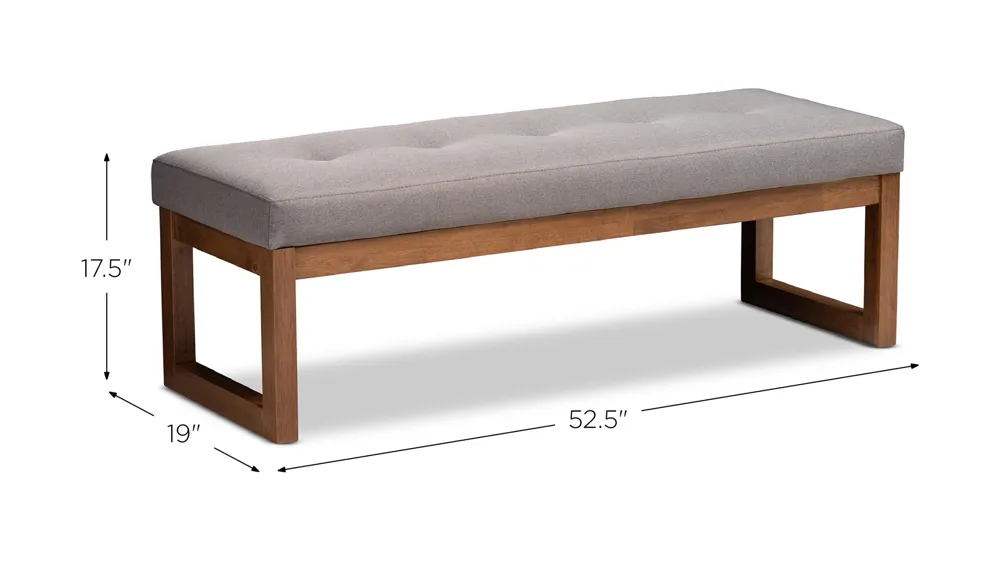 Caramay Fabric Upholstered Wood Bench Dimensions