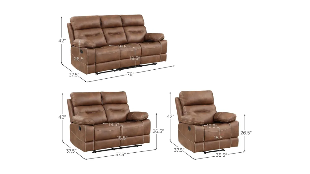 Rudger Living Room Set Dimensions