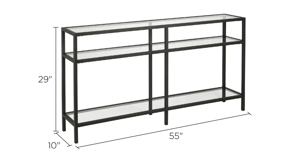 Sivil 55" Rectangular Console Table Dimensions