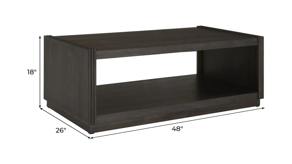 Wilmer Coffee Table w/ Casters Dimensions