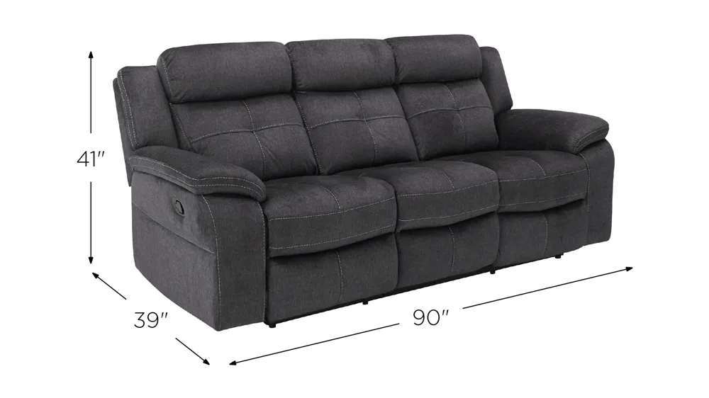 Lugano Microfiber Reclining Sofa Dimensions