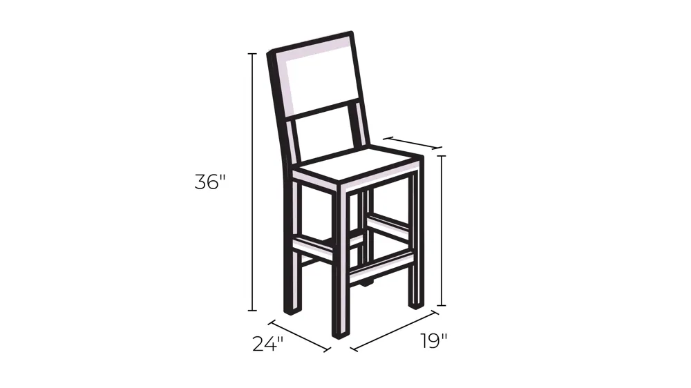 Paris Adjustable-Height Swivel Bar Stool Dimensions
