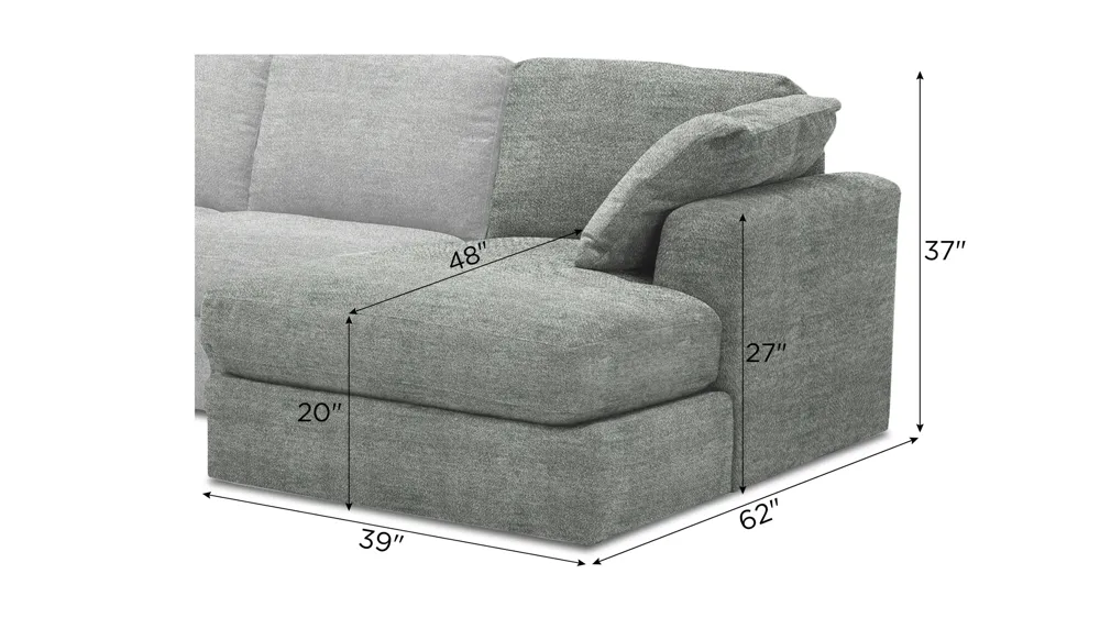 Nappily Right Arm Facing Chaise Dimensions