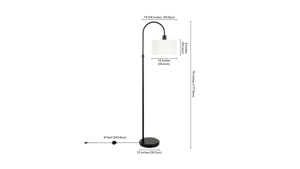 Demi Arc Floor Lamp Dimensions