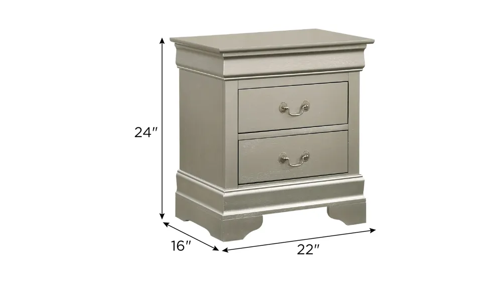 Rossie 2-Drawer Nightstand Dimensions