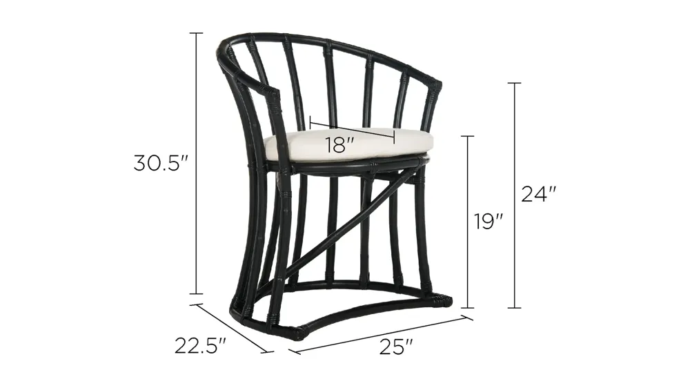 Leigh Rattan Accent Chair Dimensions