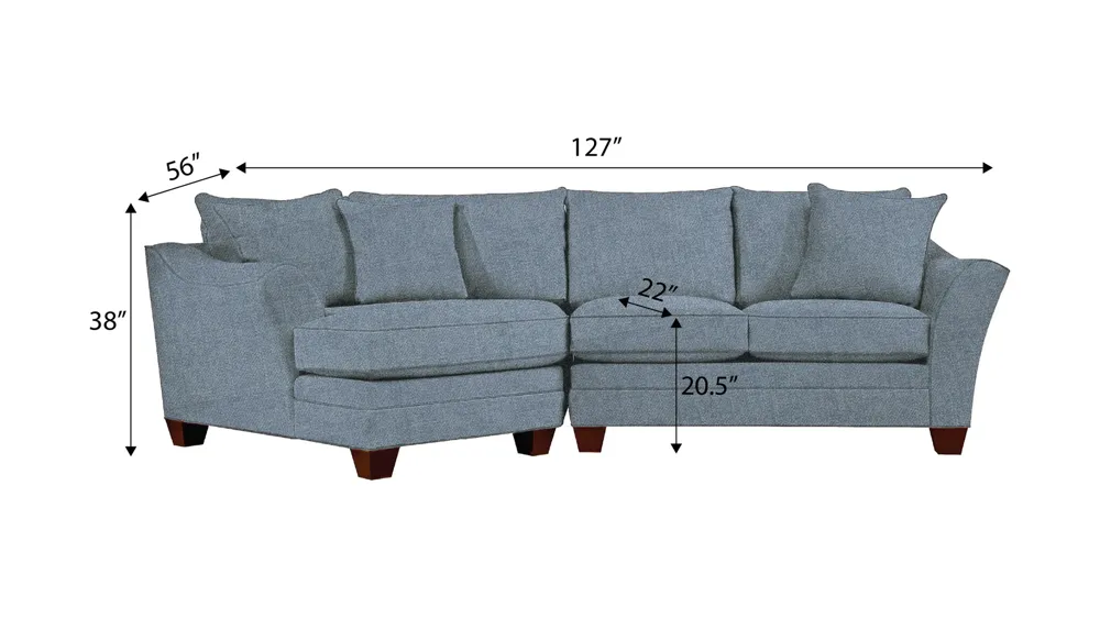 Foresthill 2-pc. Left Hand Cuddler Sectional Sofa Dimensions