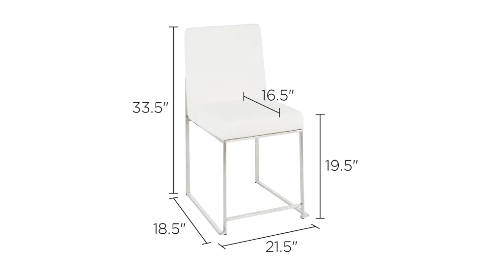 Fuji Dining Chairs: Set of 2 Dimensions