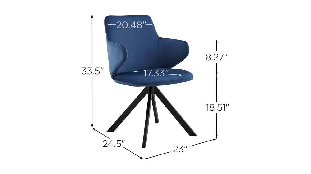 Vigo Swivel Side Chair Dimensions