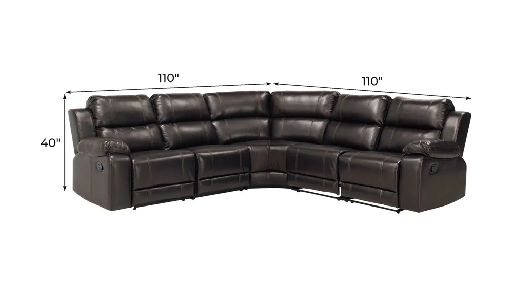 Kerridon 5-pc. Reclining Sectional Dimensions