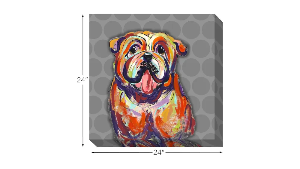 Bulldog Canvas Wall Art Dimensions