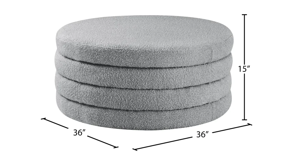 Aphia Boucle Fabric Ottoman/Coffee Table Dimensions