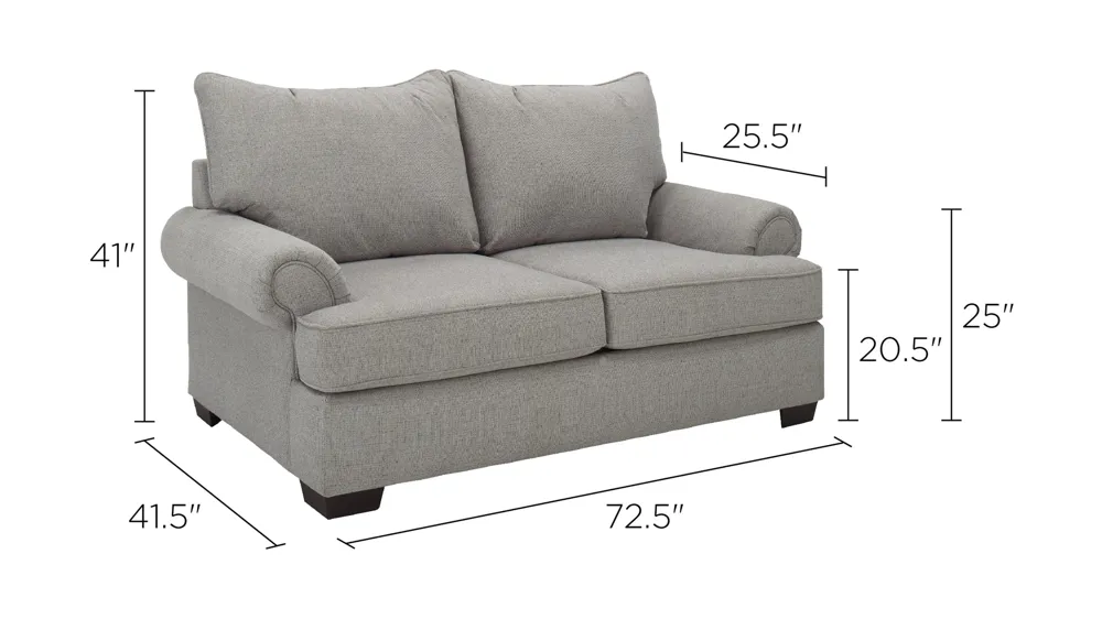 Caldwell Loveseat Dimensions