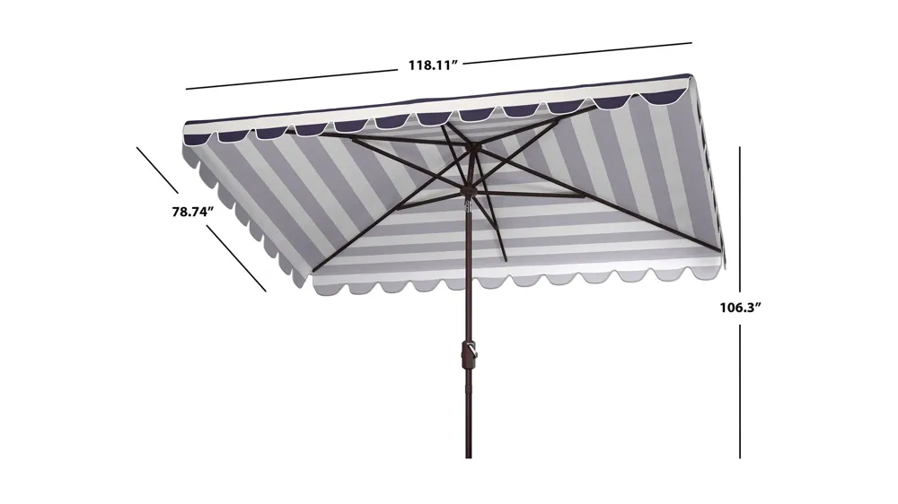 Lavinia Outdoor Rectangular Crank Umbrella Dimensions