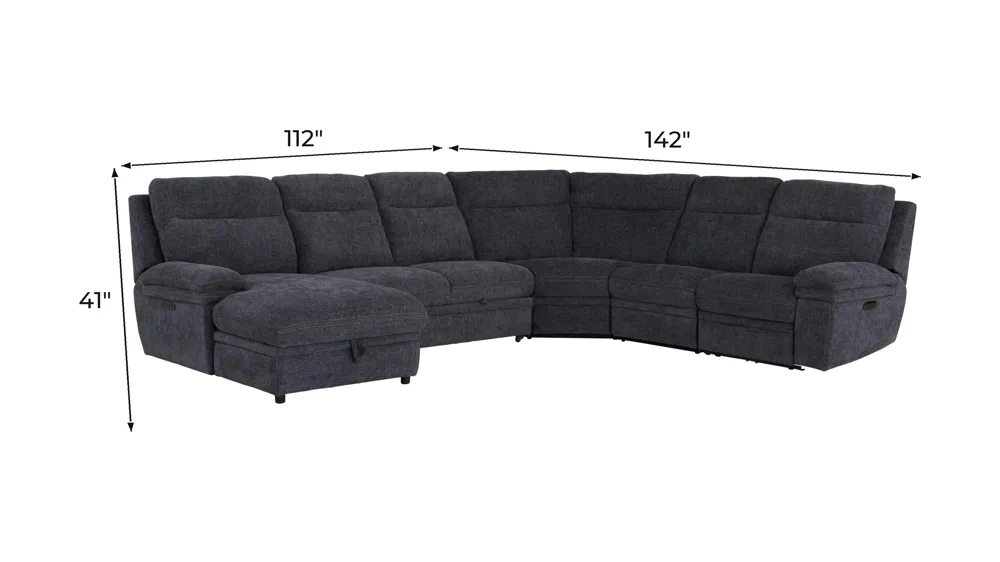 Enbridge 5-pc. Dual Power Sectional Dimensions