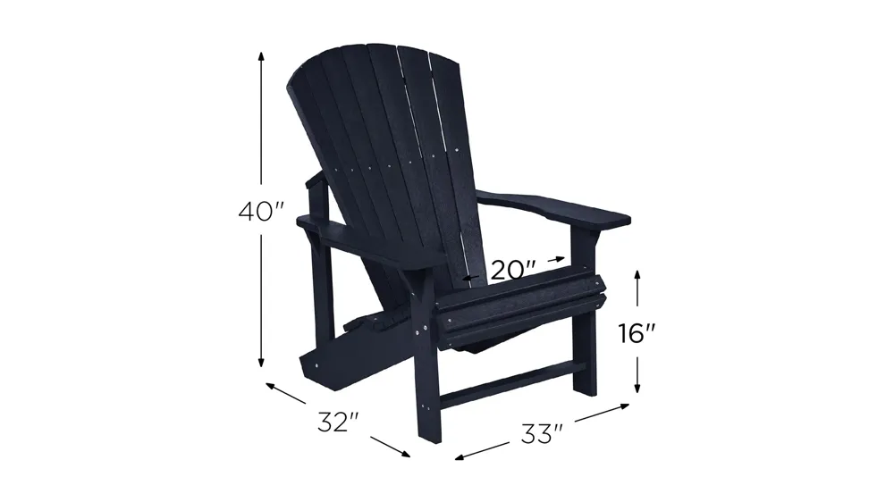 Generation Recycled Outdoor Classic Adirondack Chair Dimensions