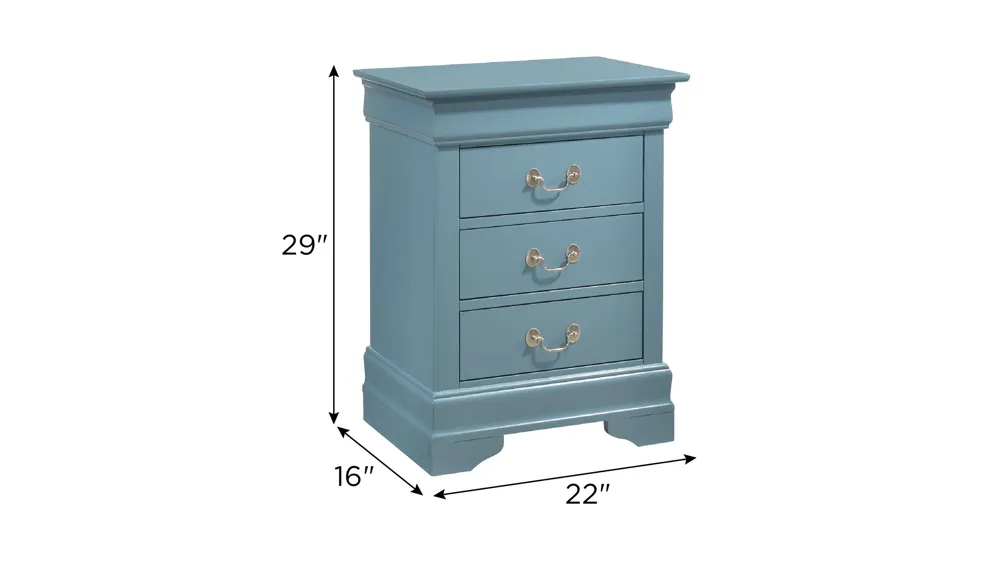 Rossie 3-Drawer Nightstand Dimensions
