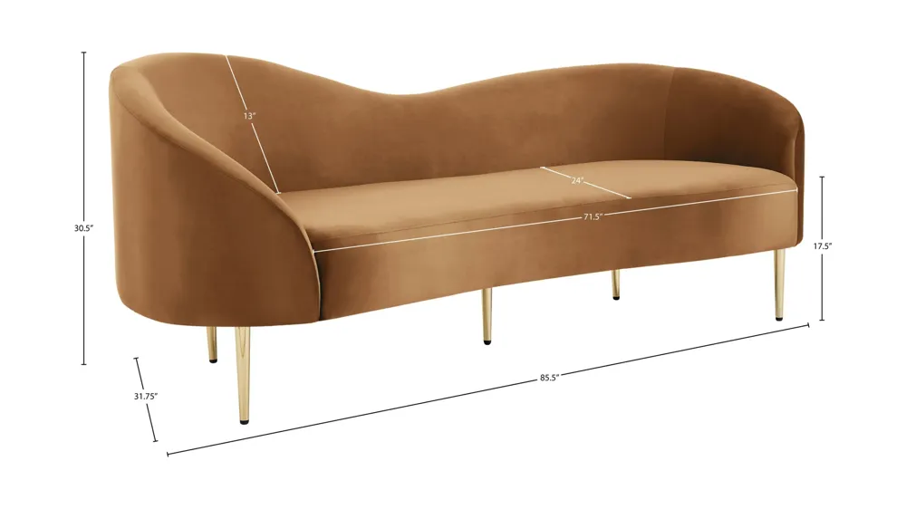 Ritz Velvet Sofa Dimensions