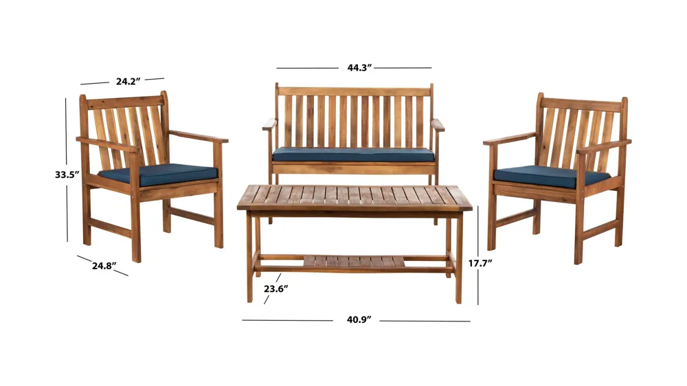 Richmond 4-pc. Patio Set Dimensions