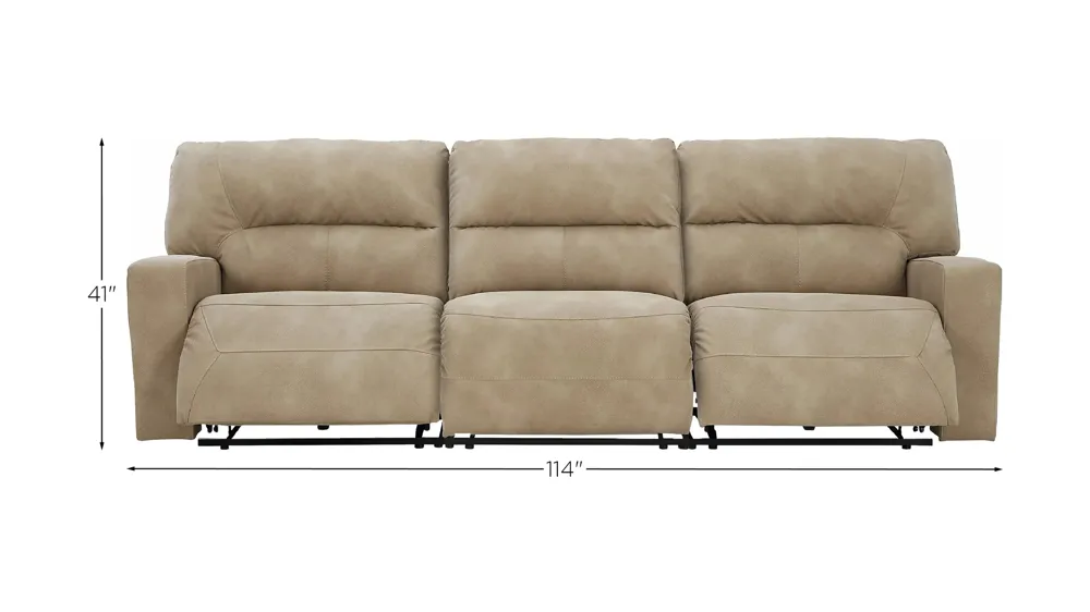 Next-Gen DuraPella 3-Piece Power Reclining Sectional Dimensions