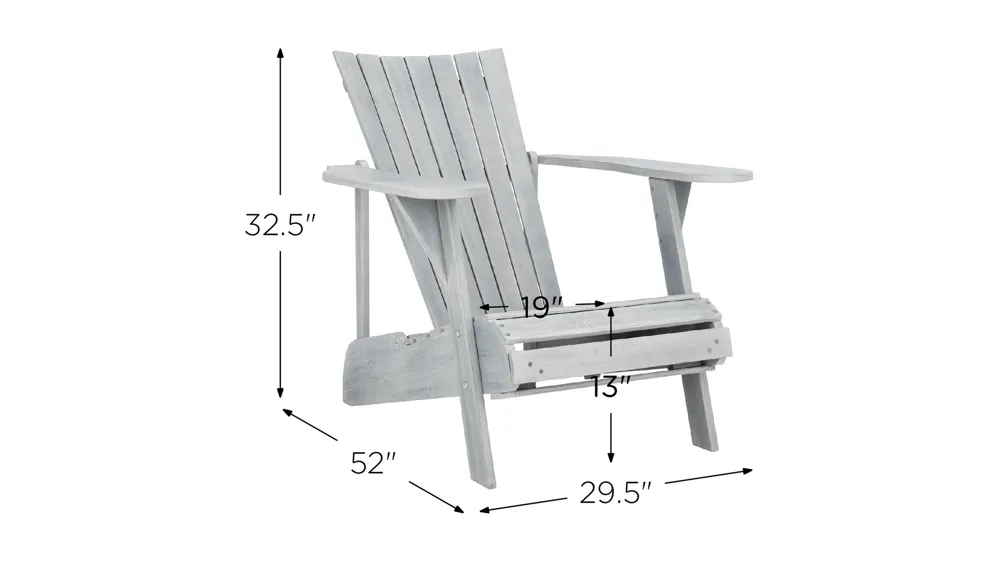 Allaire Outdoor Adirondack Chair Dimensions