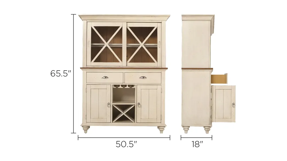 Sagamore 2-pc. China Cabinet w/ Lighting and Wine Storage Dimensions