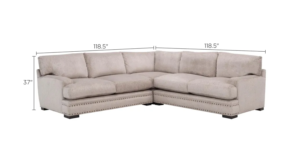 Bayside 3-pc. Sectional Sofa Dimensions