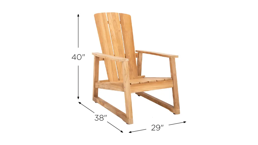 San Juan Outdoor Brazilian Teak Adirondack Chair Dimensions