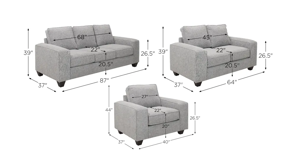 Alston Living Room Set Dimensions