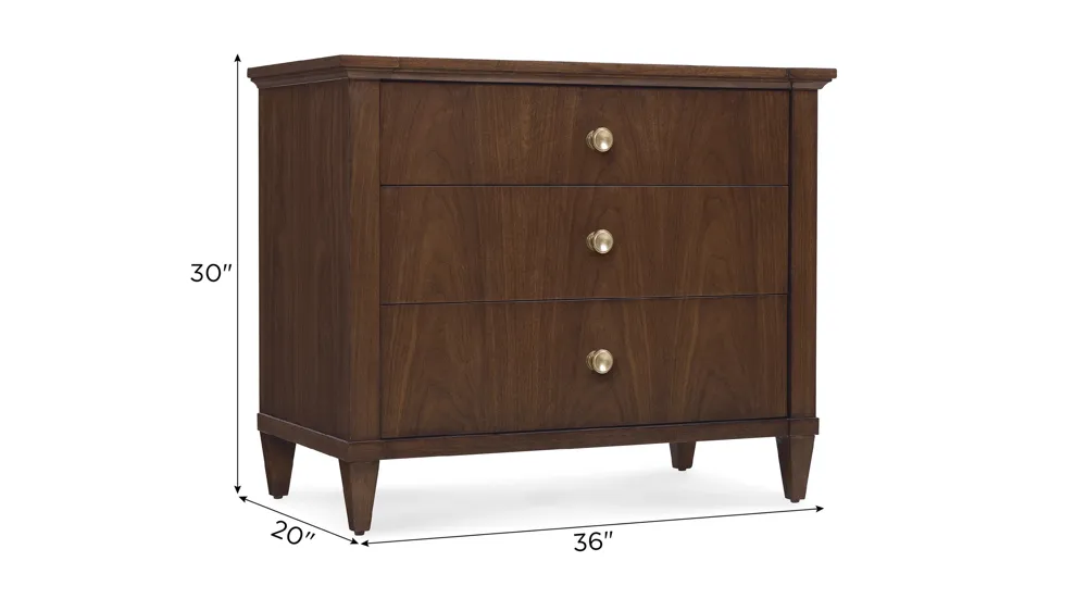 Archives Three-Drawer Nightstand Dimensions