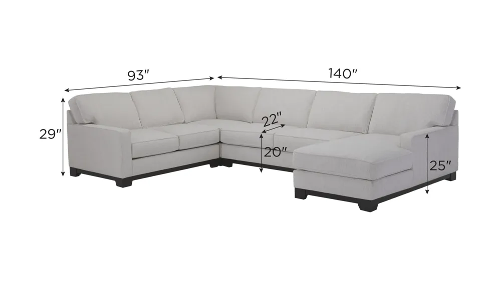 Artemis I 4-pc. Sectional Dimensions