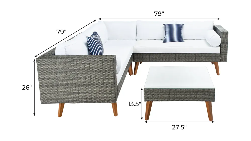 Lynwood 3-pc. Outdoor Sectional Set Dimensions