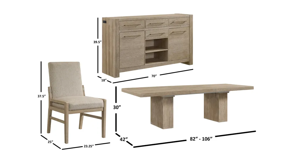 Nash 8-pc. Dining Set Dimensions