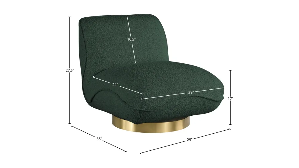 Geneva Boucle Fabric Swivel Accent Chair Dimensions