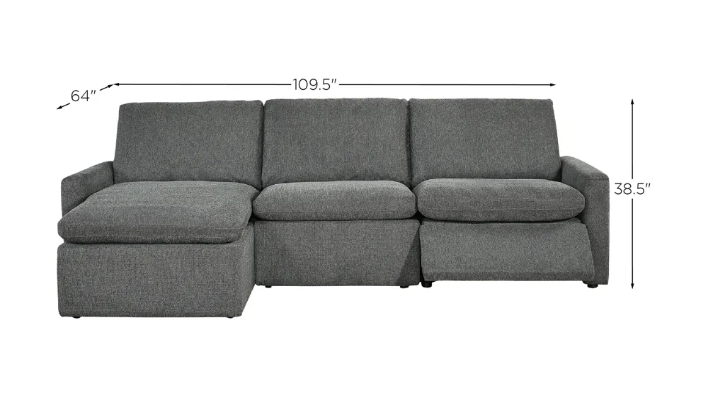 Hartsdale 3-pc. Reclining Sofa with Chaise Dimensions