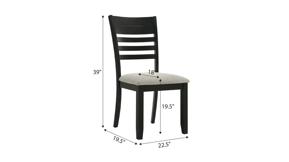 Folid Dining Chair - Set of 2 Dimensions