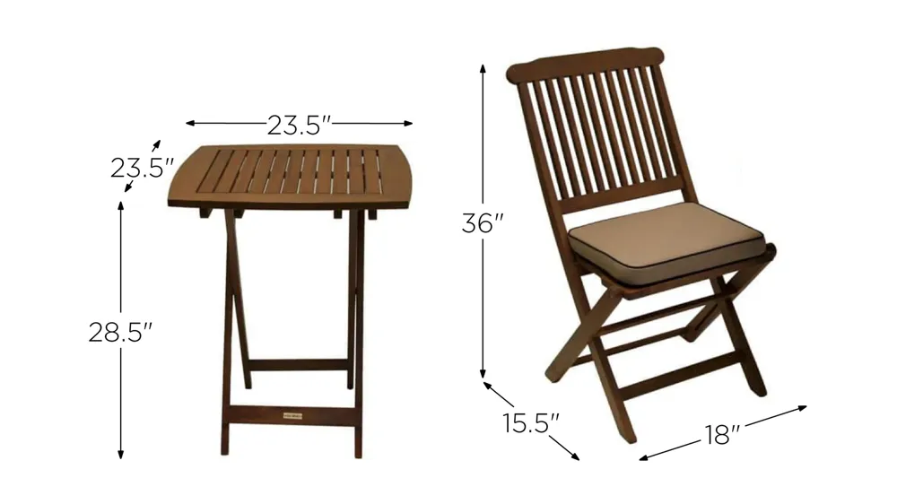 Ladybug 3-pc. Outdoor Bistro Set Dimensions