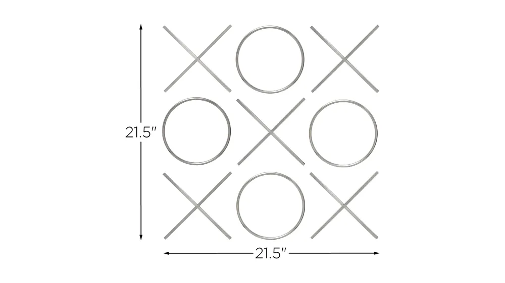 XOXO Chrome Stainless Steel Wall Decor Dimensions
