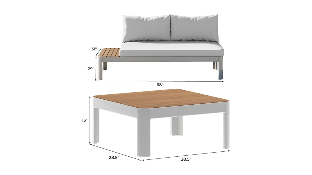 Portals 4-pc. Conversation Set with Cushions Dimensions