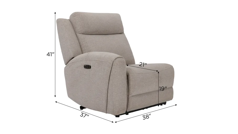 Newell Left Arm Facing Dual Power Recliner Dimensions