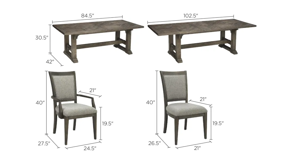 Ashford 7-pc. Dining Set Dimensions